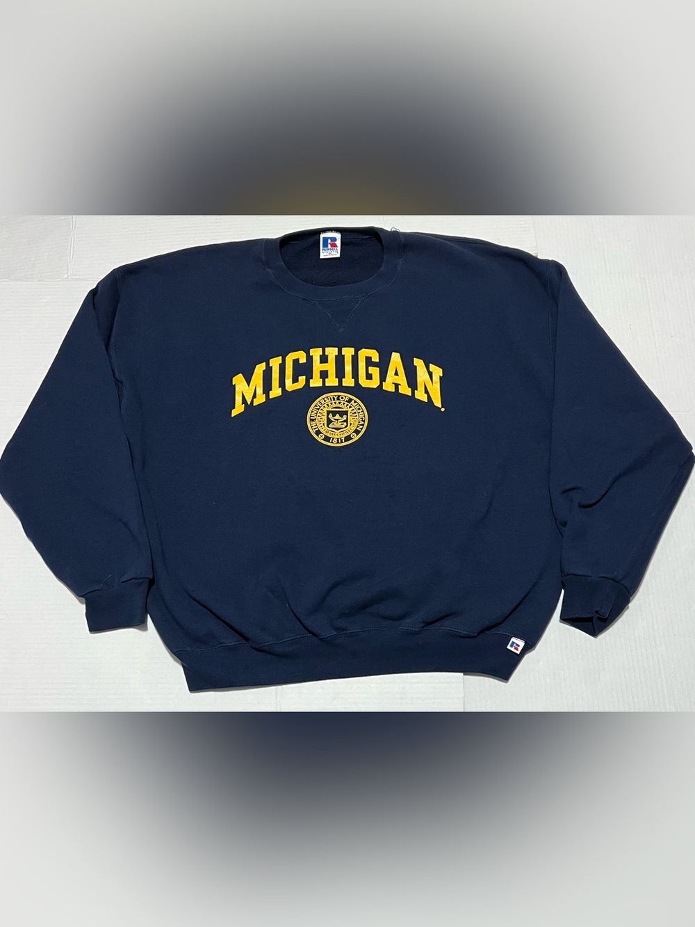 Vintage 90s Russell Athletic Michigan Wolverines College Crewneck Sweater Xl